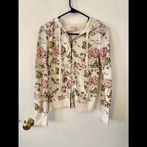 Miss Me floral zip up hoodie